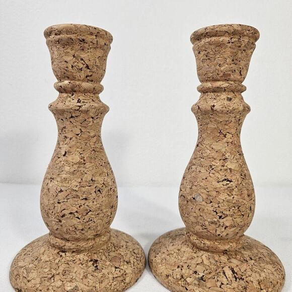 Juliska Other - Vtg Quinta Natural Cork Cabdle Sticks by Juliska. Boho Cottage Core Modern